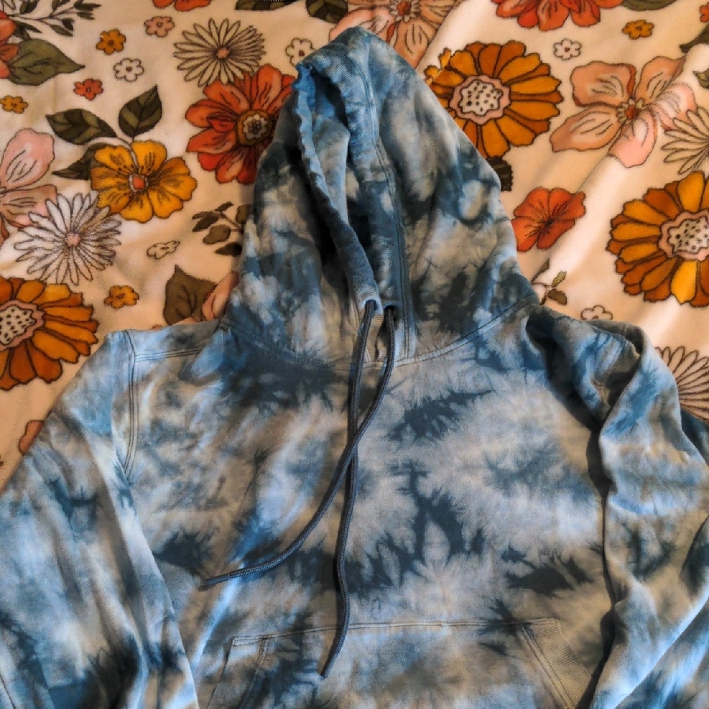 Athleta Teal Tie-Dye Hoodie